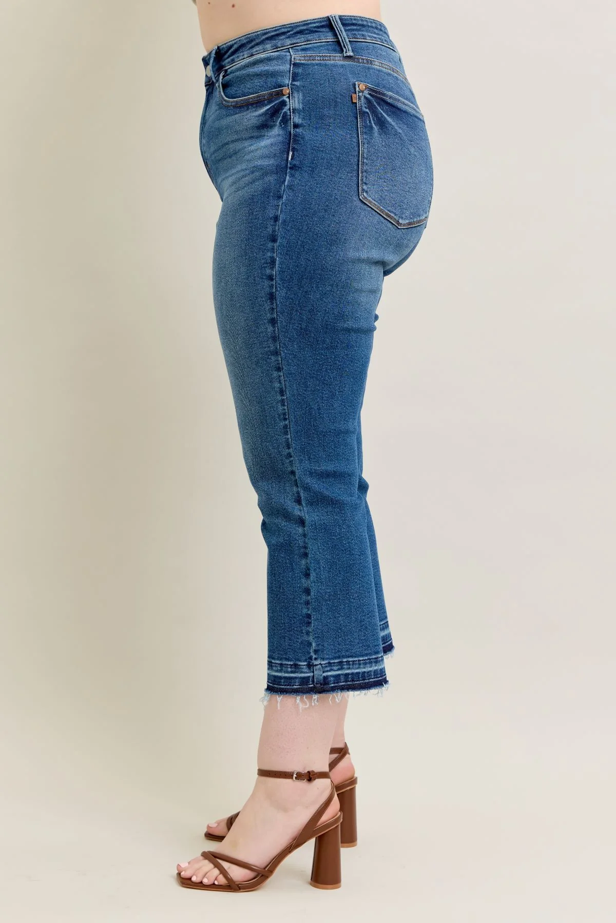 Plus Judy Blue High Waist Release Hem Kick Flare - Image 4