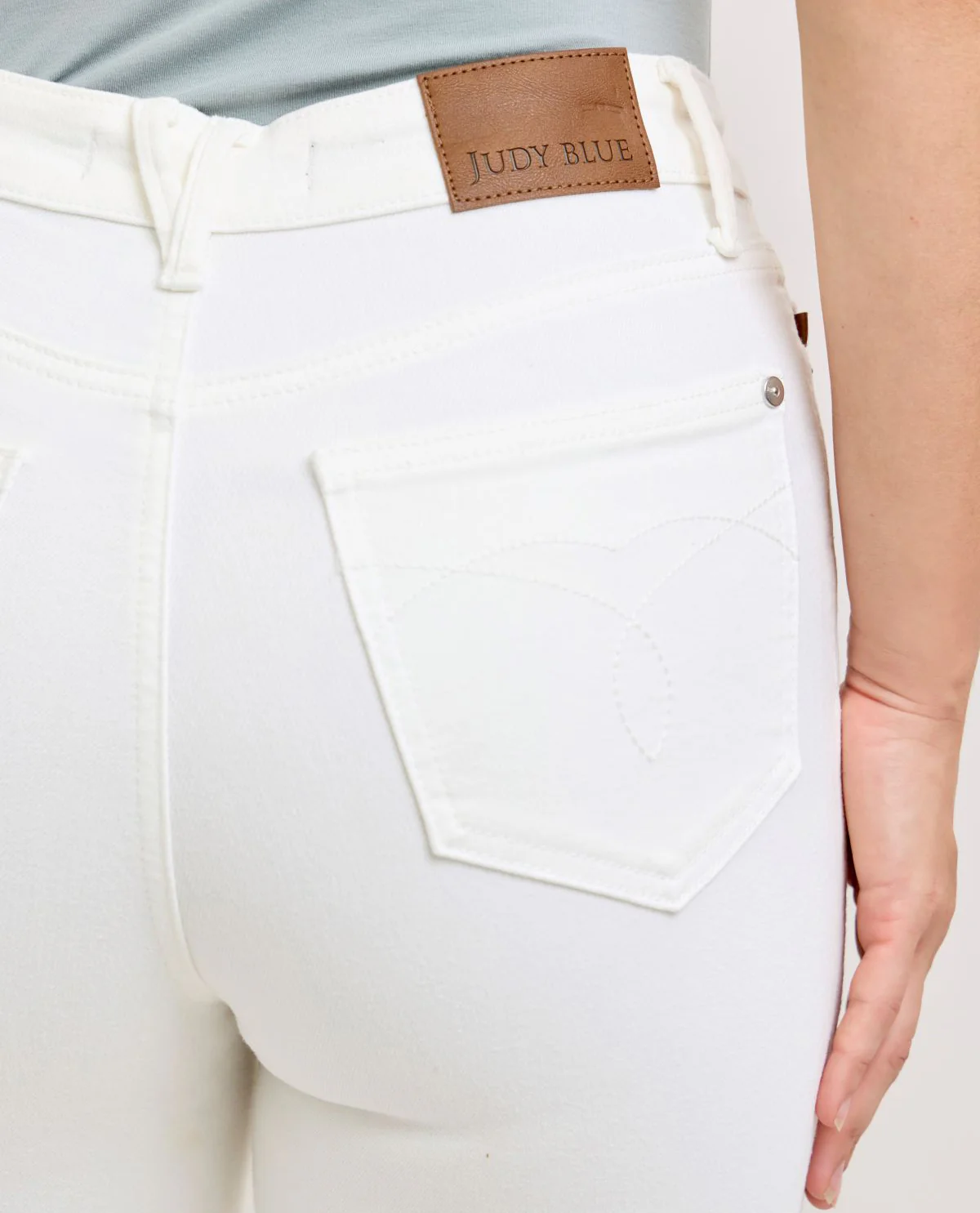 Judy Blue White Denim High Waist Slim Straight - Image 2