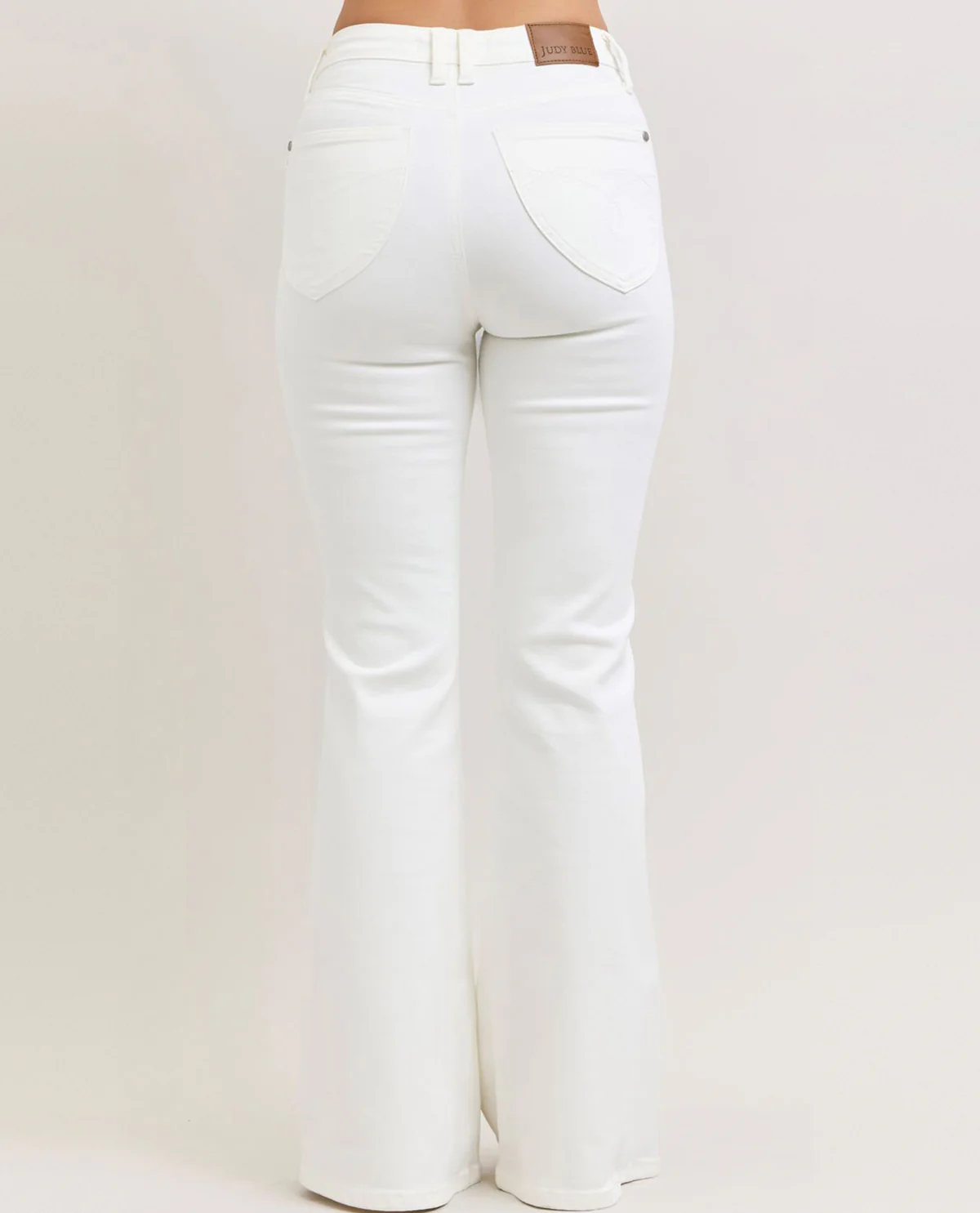Judy Blue White Denim High Waist Tummy Control Flare - Image 3