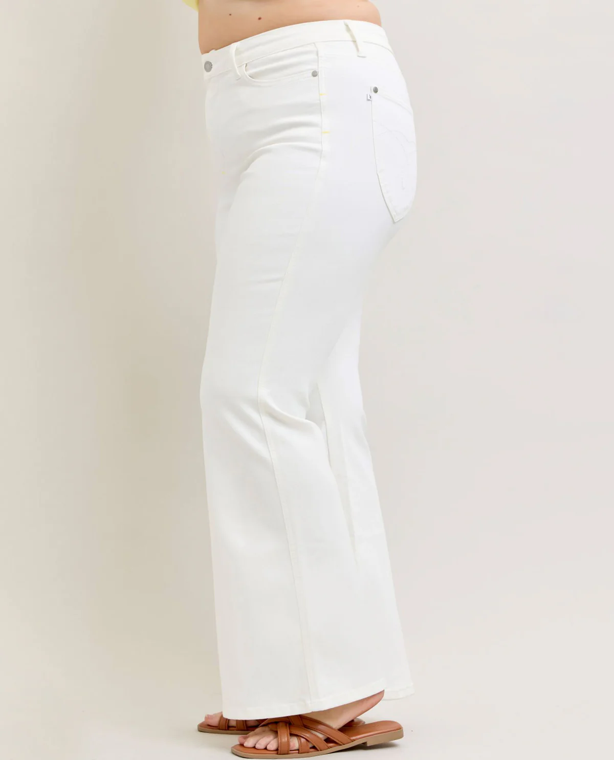 Judy Blue Plus White Denim High Waist Tummy Control Flare - Image 5