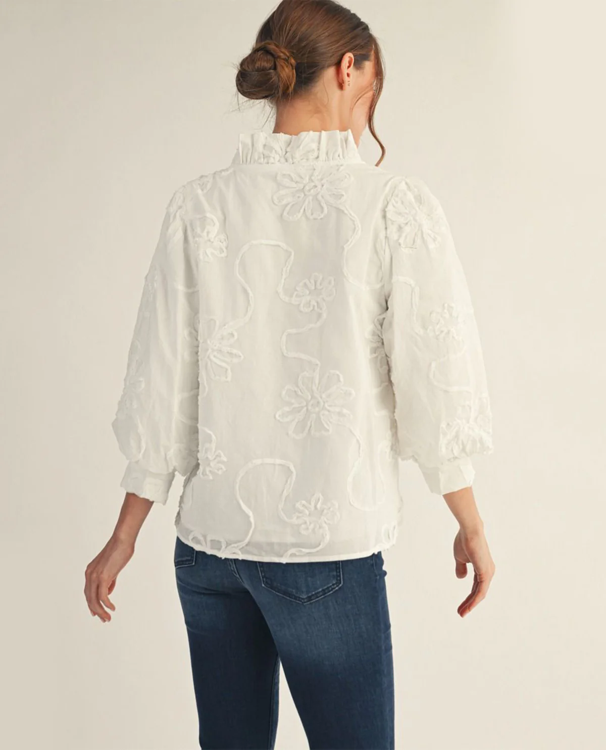 Jodifl 3D Floral Top White - Image 4
