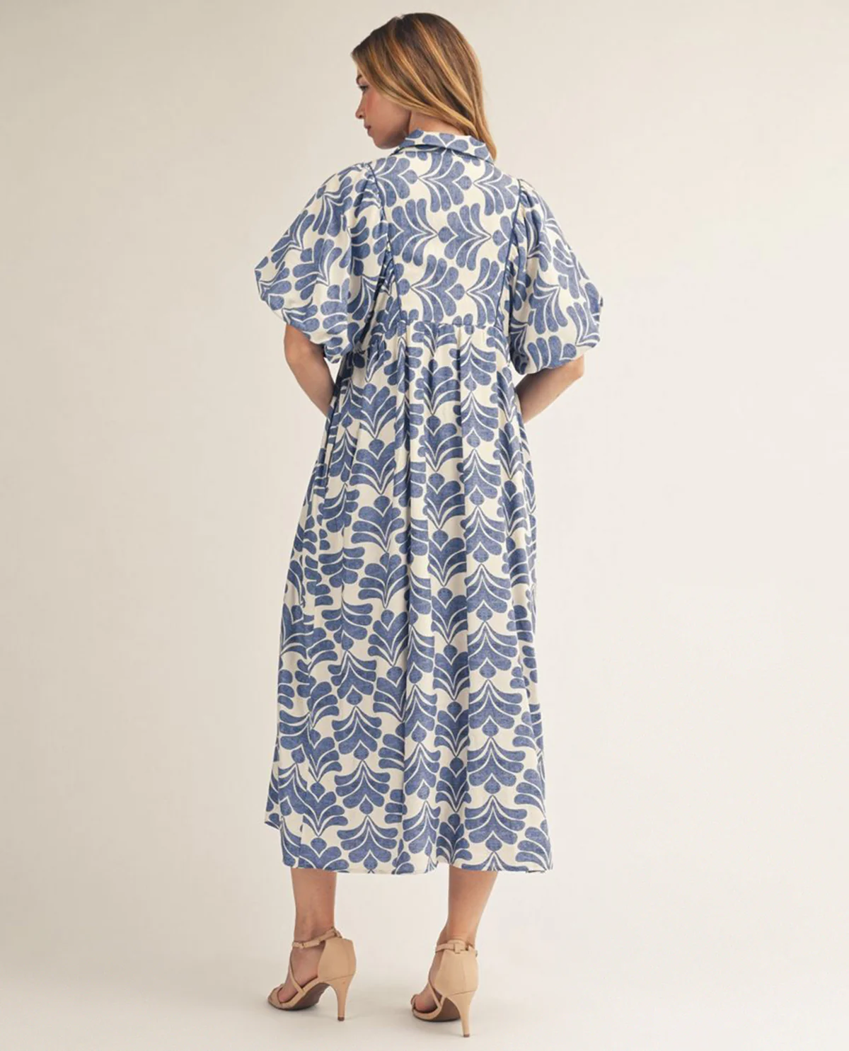 Jodifl Boho Print Denim Dress With Smocked Chest - Image 2