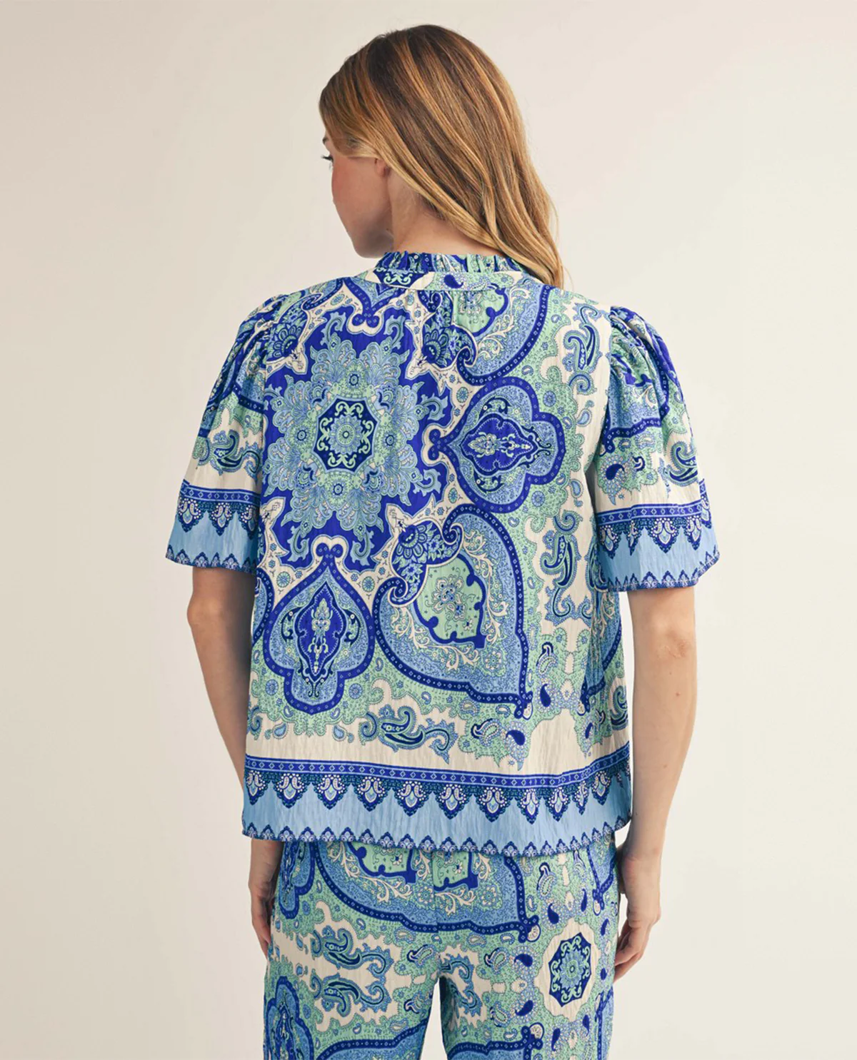 Jodifl Mix Print Top Blue - Image 2