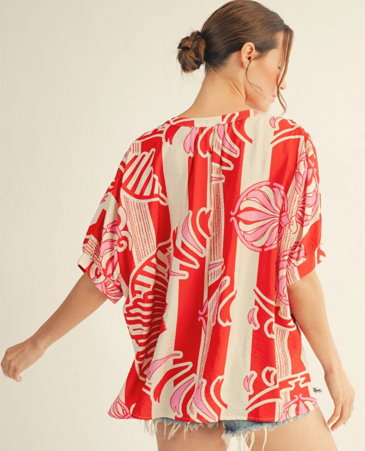 Jodifl Print Dolman Top Red - Image 3