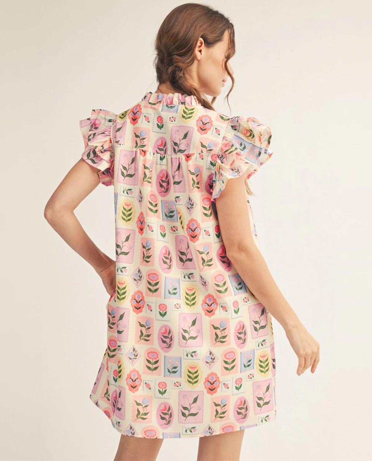 Jodifl Print Flutter Sleeve Floral Print Dress - Image 3