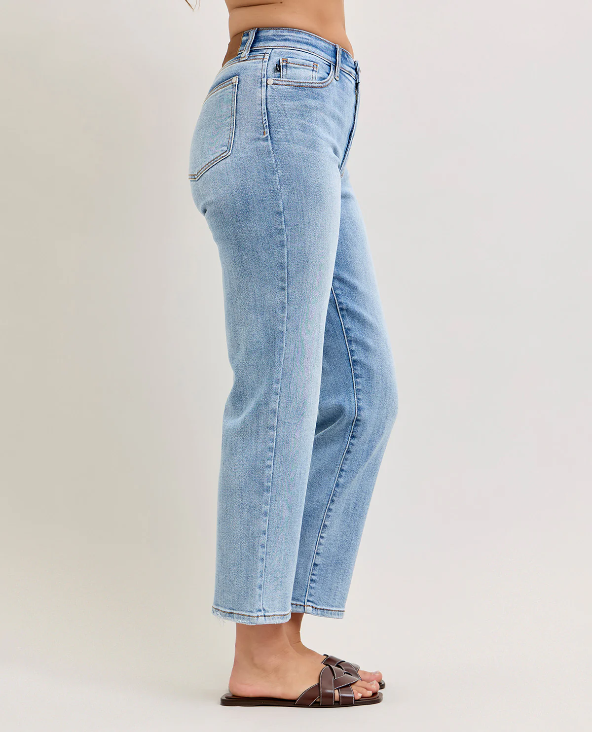 Judy Blue High Waist Ankle Straight Jeans Lt Wash - Image 2