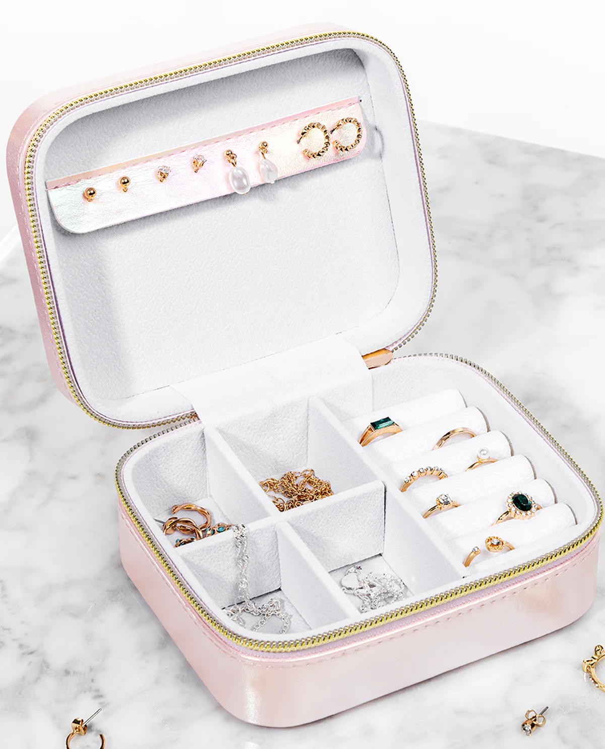 Mini Rectangle Travel Jewelry Organizer Iridescent - Image 4