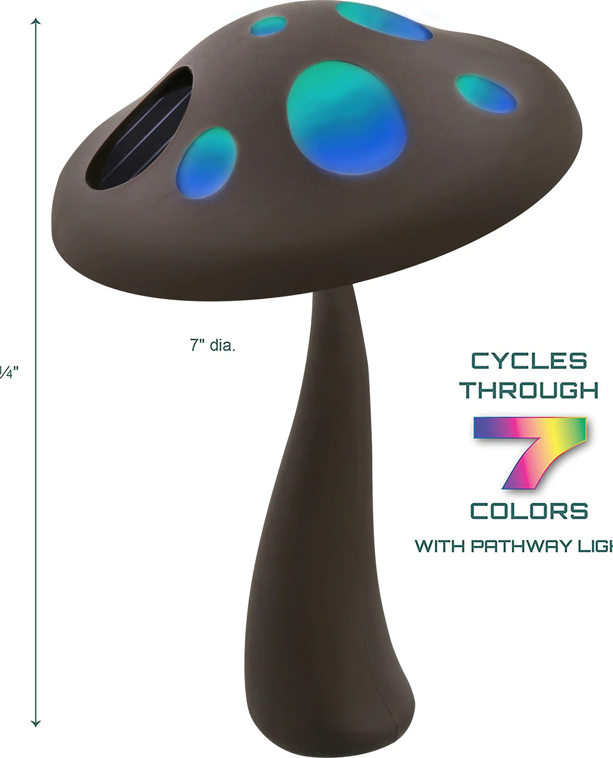 Mushroom Color-Changing Solar Pathway Light - Image 3