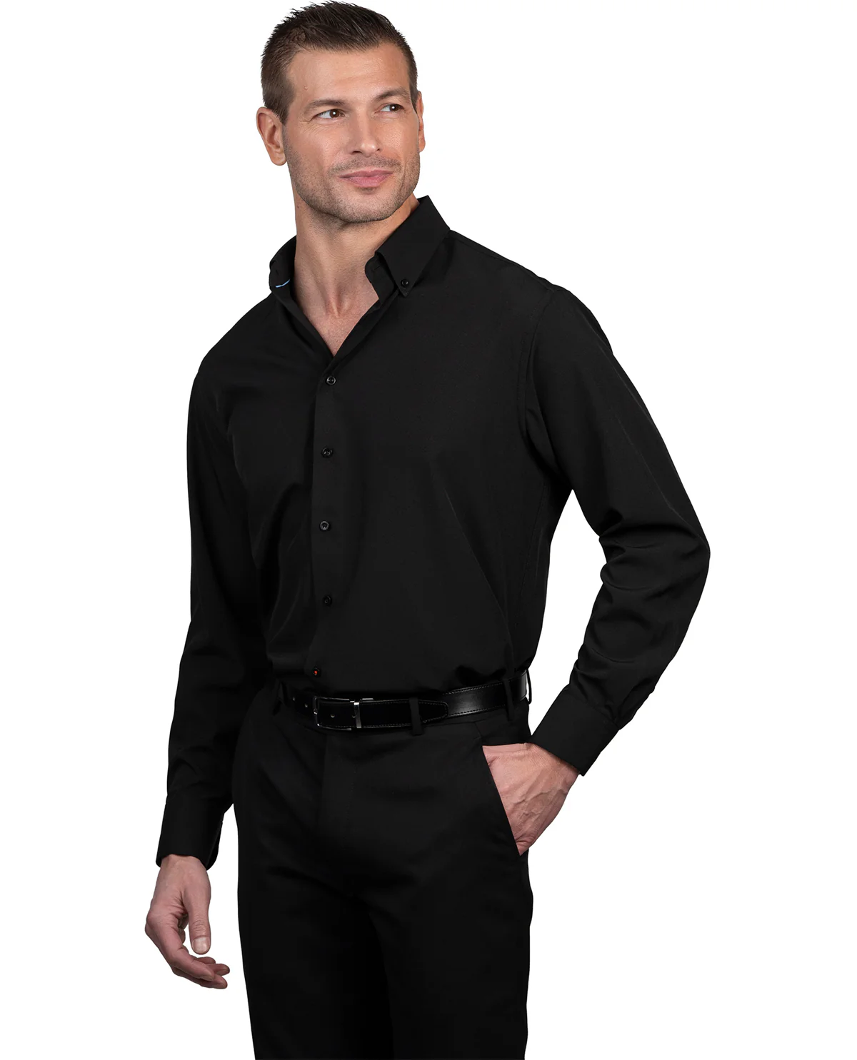Nautica Men's Solid Black Long Sleeve Super Shirt - Image 3