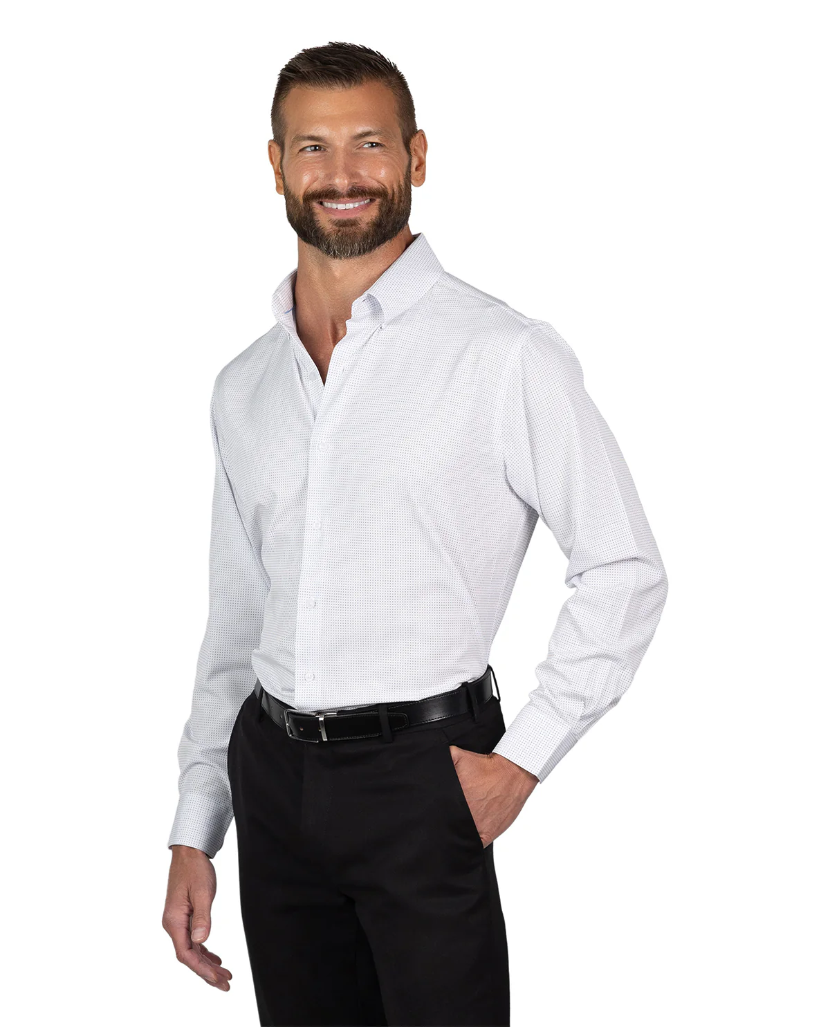 Nautica Men's White, Navy, & Burgundy Long Sleeve Super Shirt - Image 3