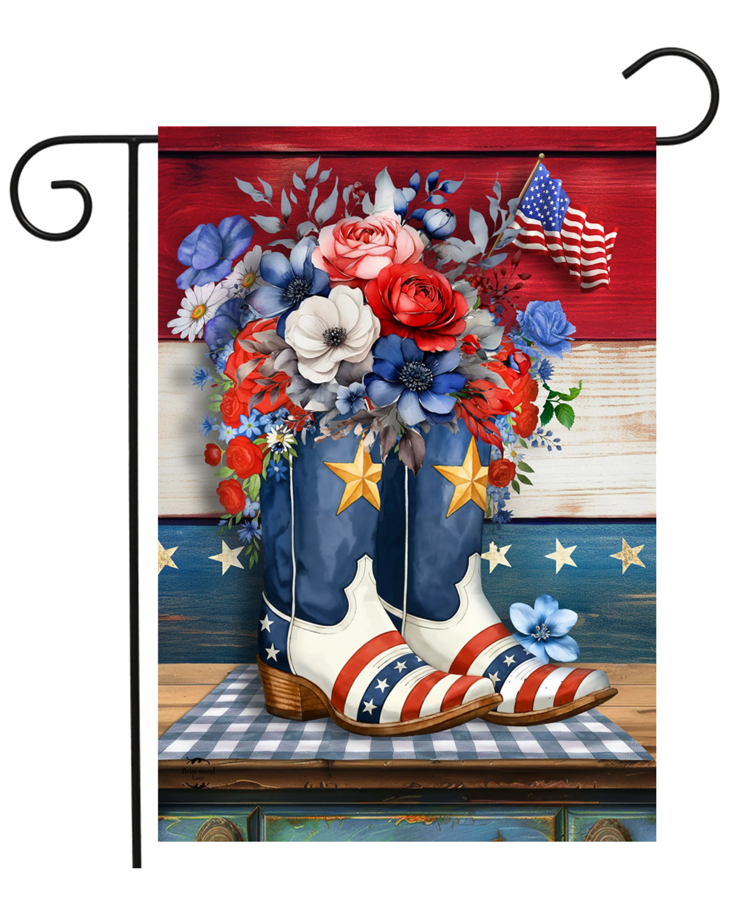 Patriotic Cowboy Boots Garden Flag