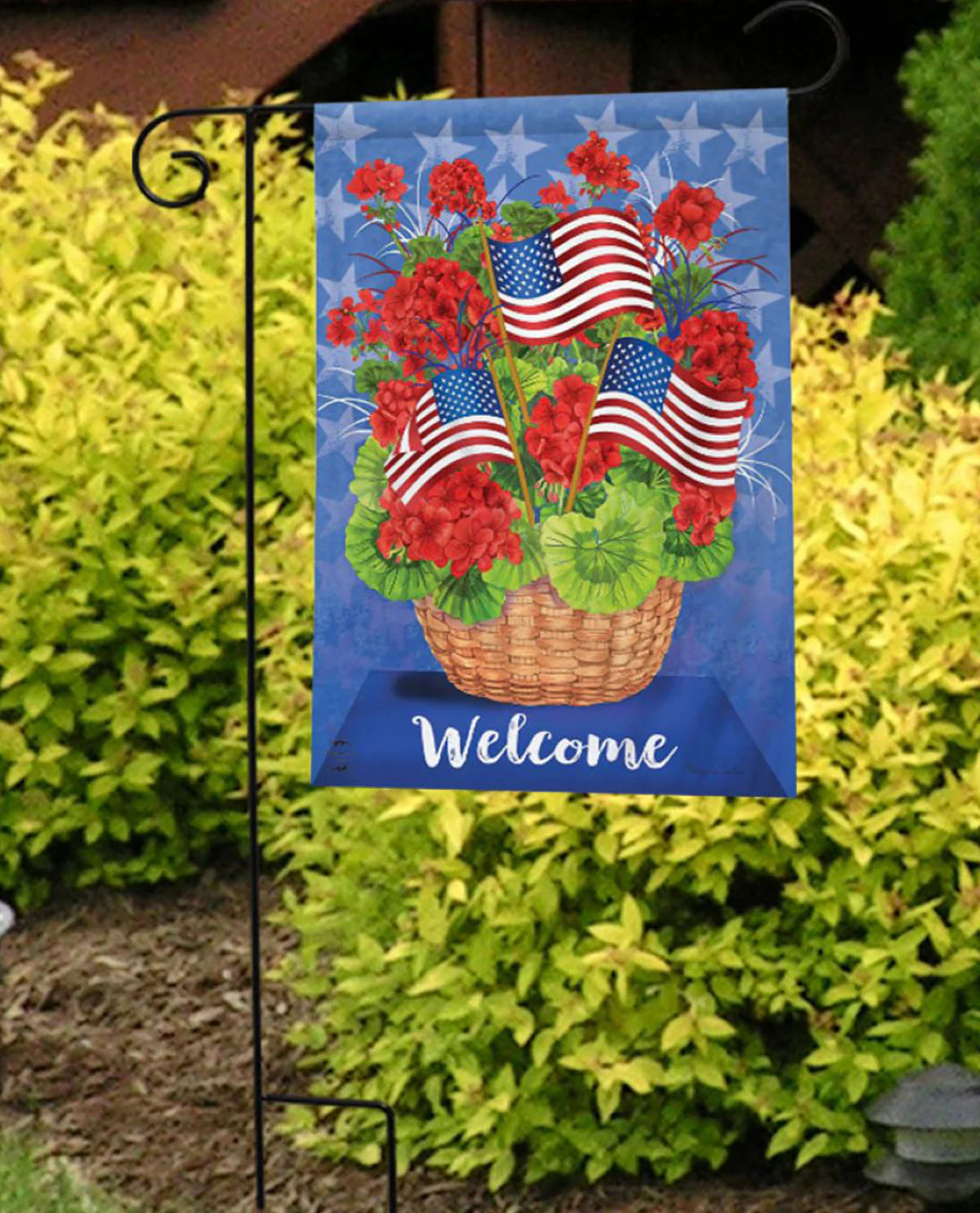 Patriotic Basket Summer Garden Flag - Image 2