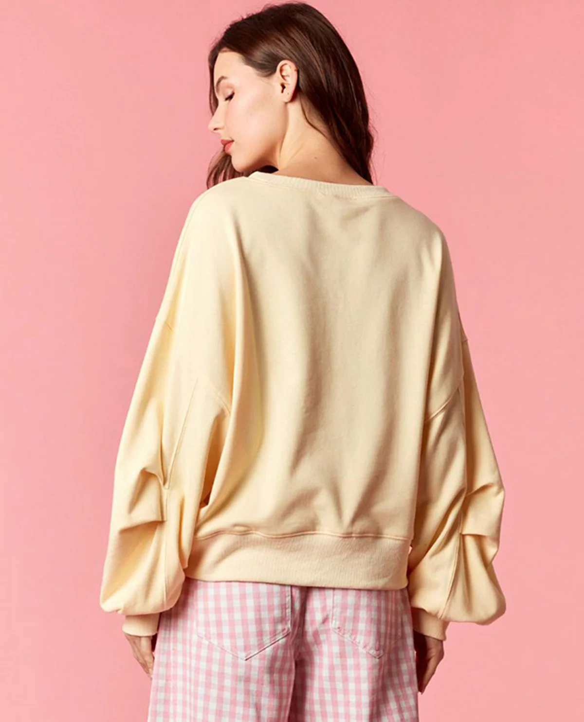 Peach Love Bunny Patch Long Sleeve Top Yellow - Image 3