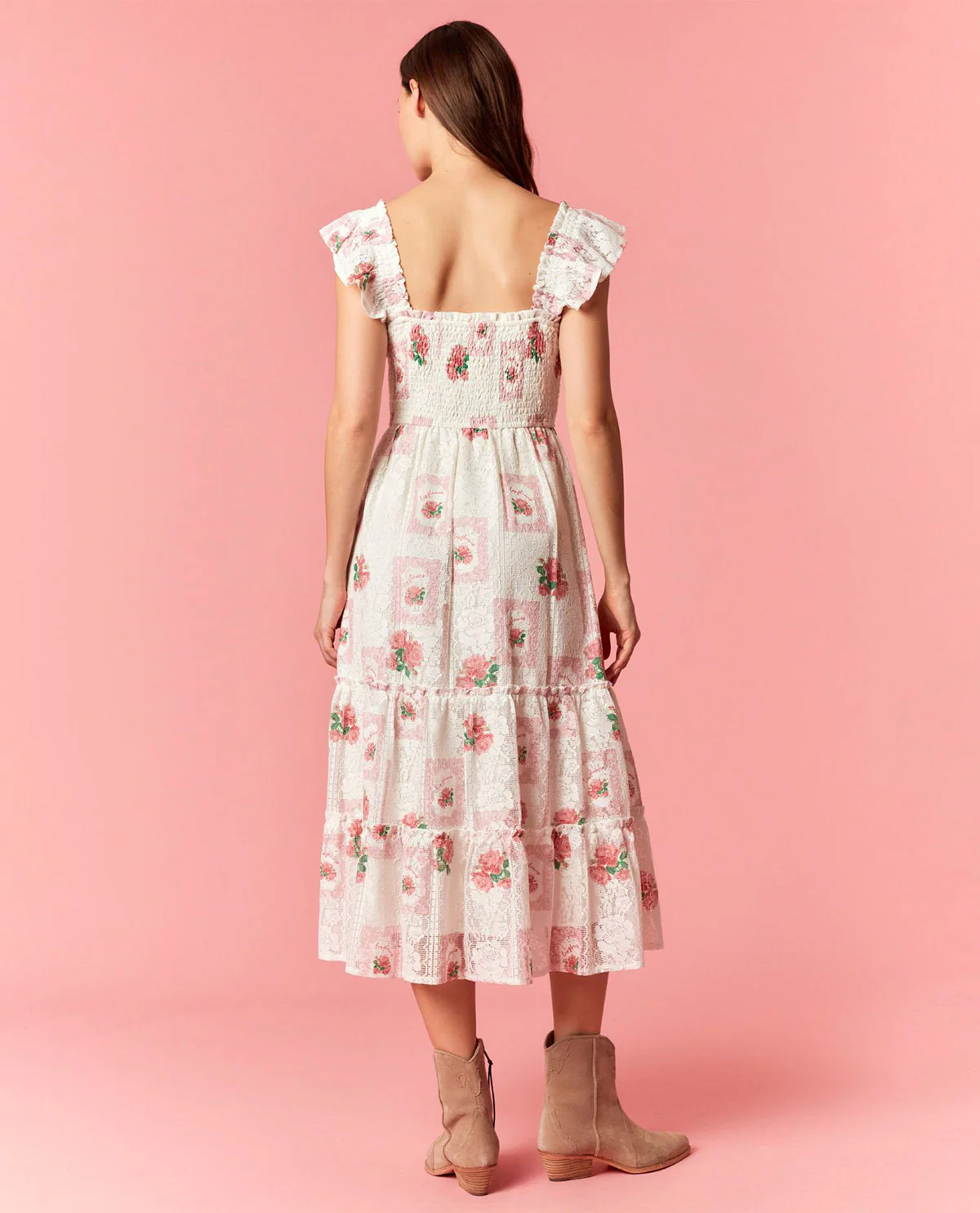 Peach Love Floral Print Dress - Image 2
