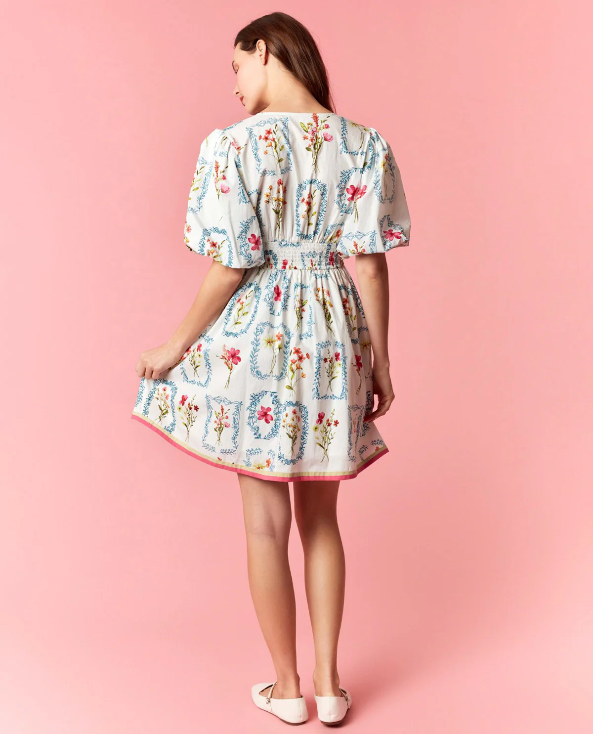 Peach Love Floral Smocked Waist Dress - Image 3