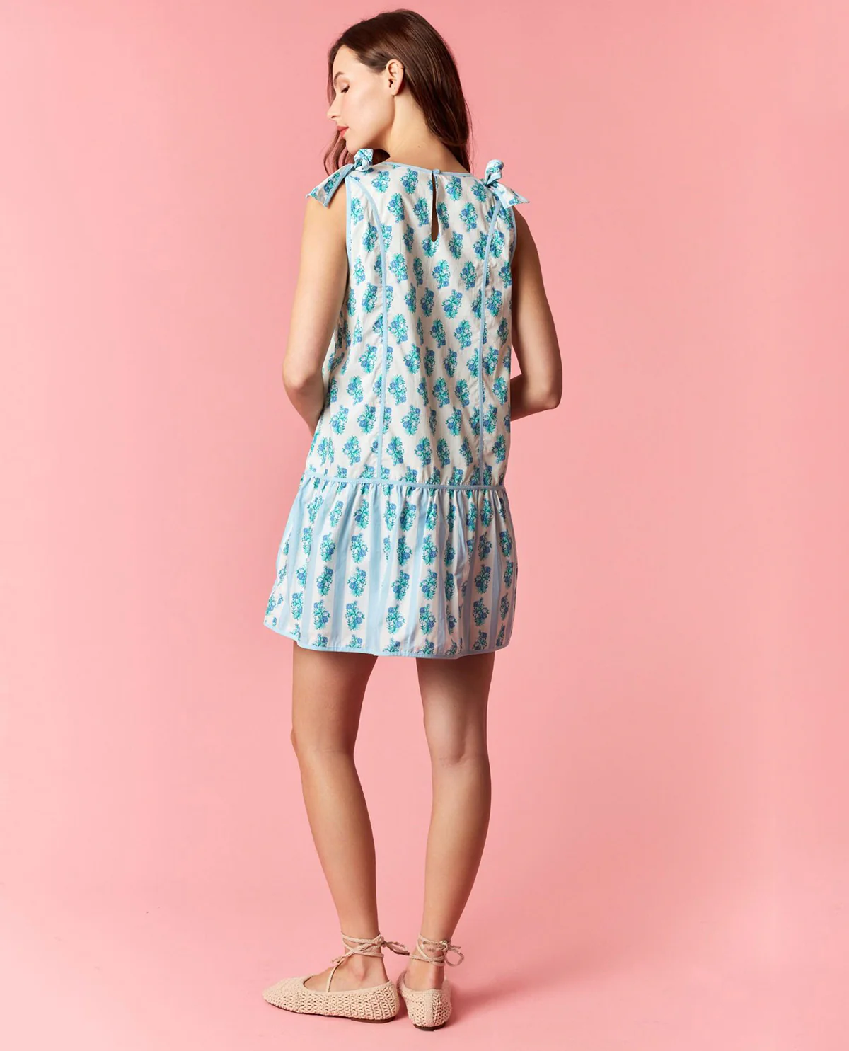 Peach Love Tie Shoulder Floral Dress - Image 2