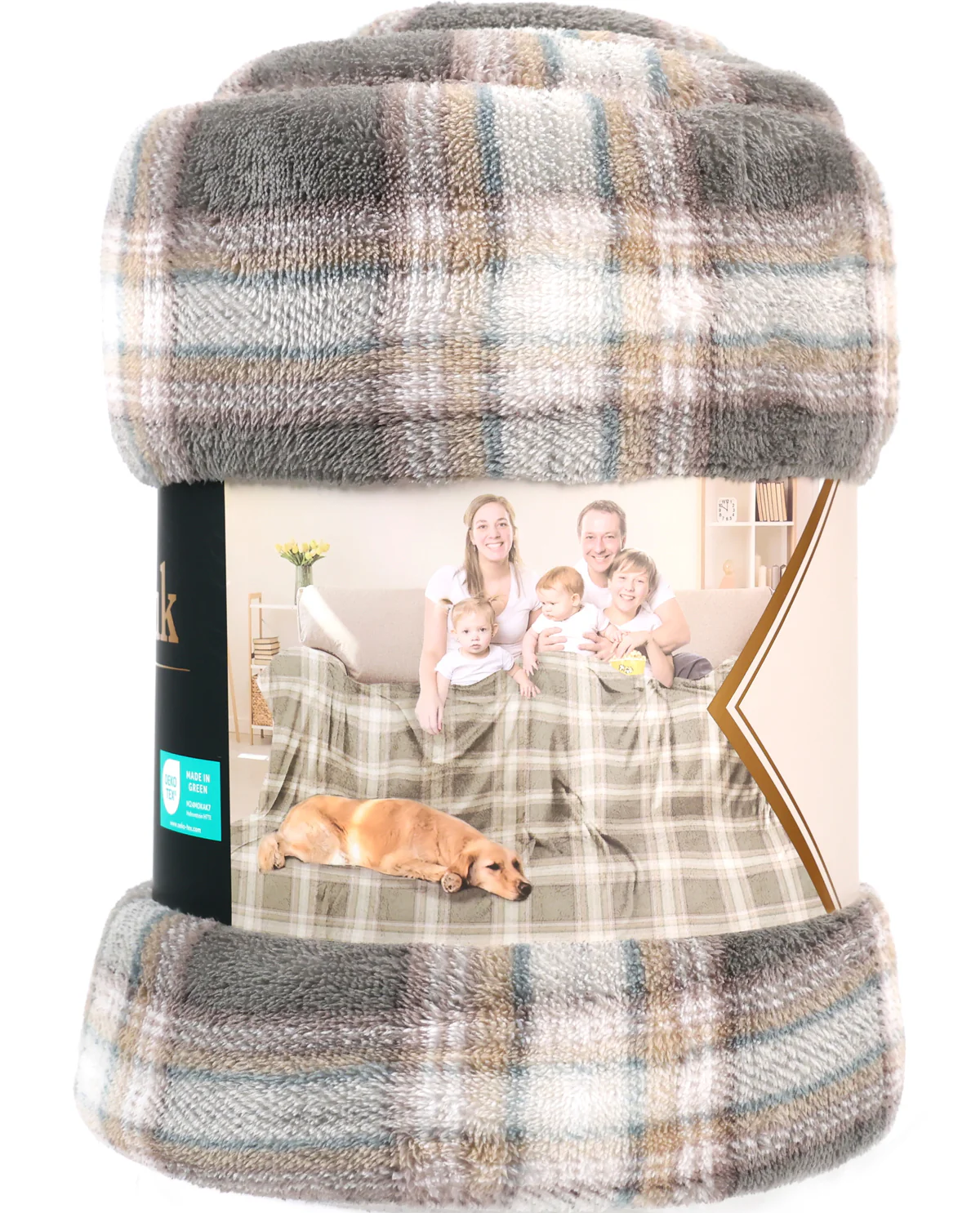 Plaid Luxury Shearling Family Blanket - Image 5