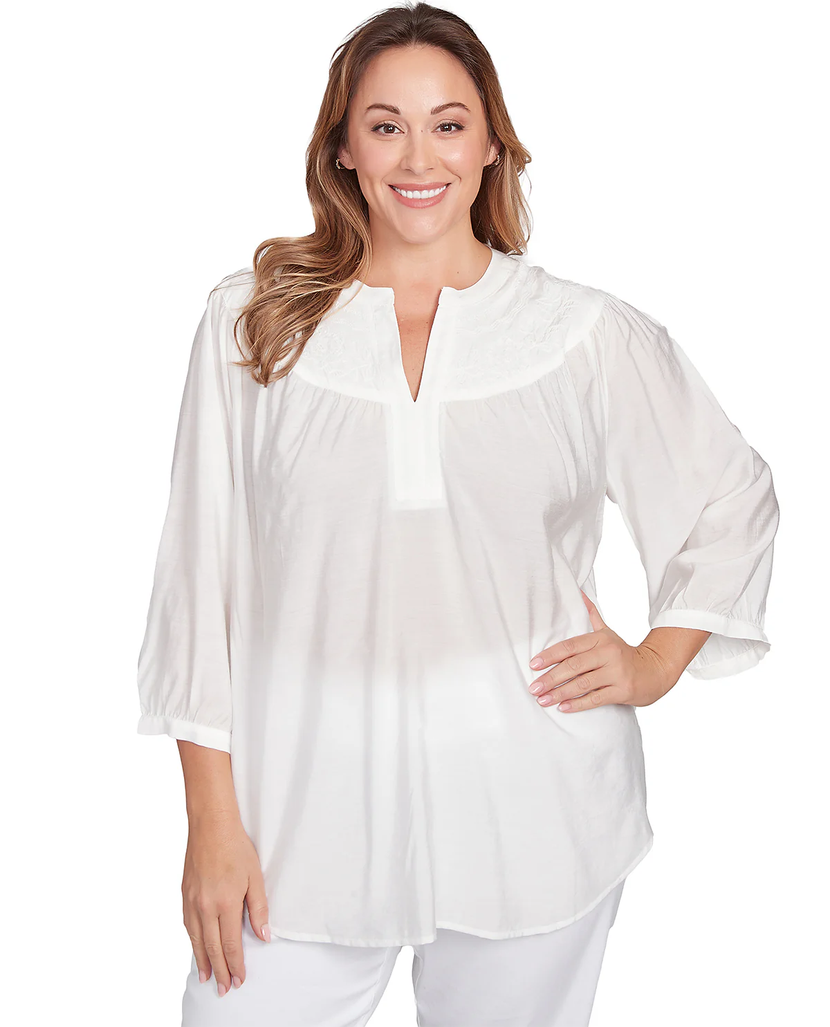Ruby Road Americana Chic Woven Top White