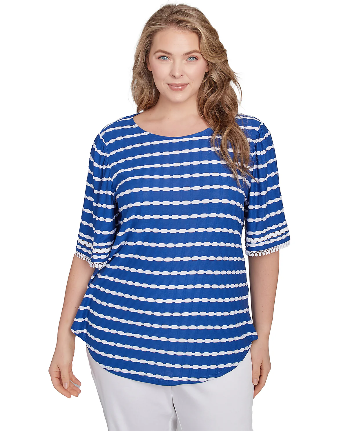Ruby Road Americana Chic Stripe Knit Top