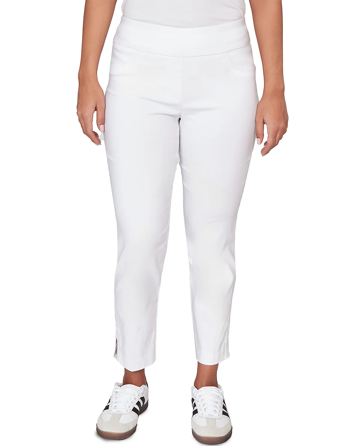 Ruby Road Pull on Silky Ankle Pant With Lace Detail - Image 2
