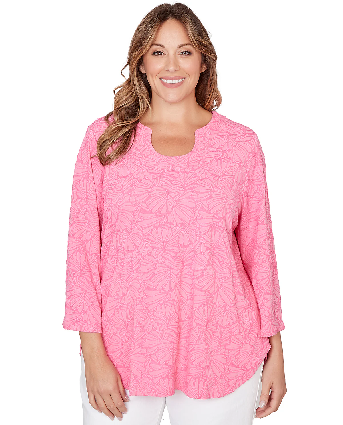 Ruby Road Textured Floral Knit Top - Image 2