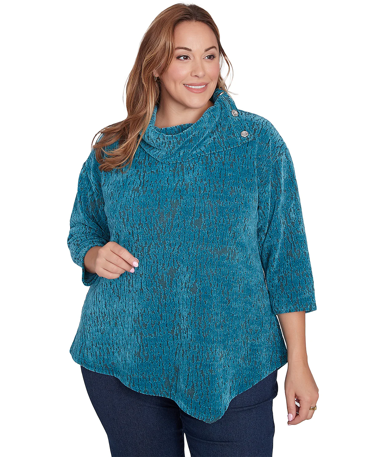 Ruby Road Women's Must Haves II Cowl Neck Jacquard Knit Top - Image 2