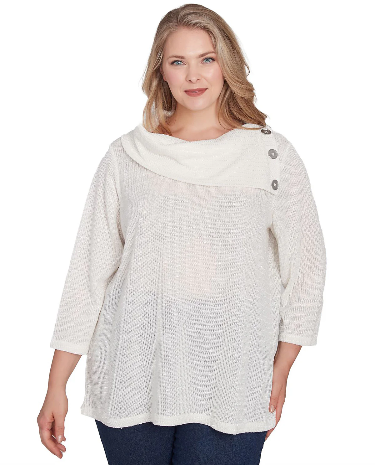 Ruby Road Must Haves II Cowl Neck Sequin Knit Top - Image 2