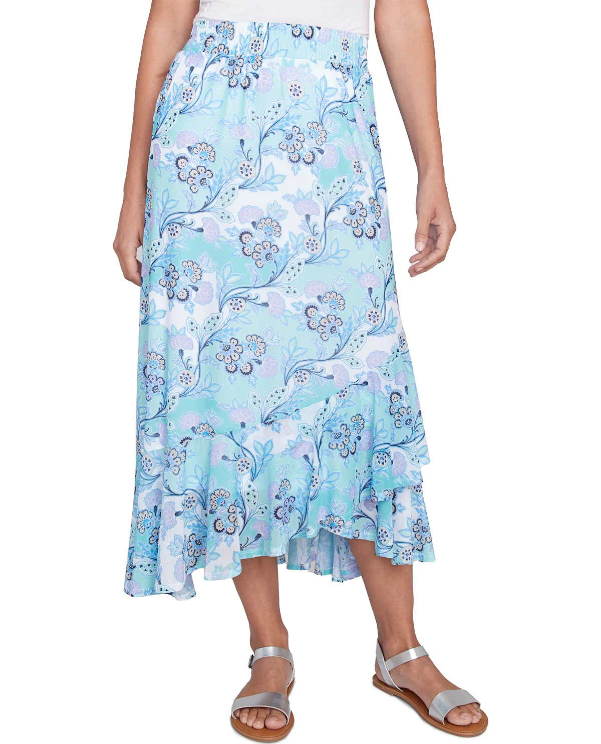 Ruby Road Hello Spring Floral Mesh Skirt Julep