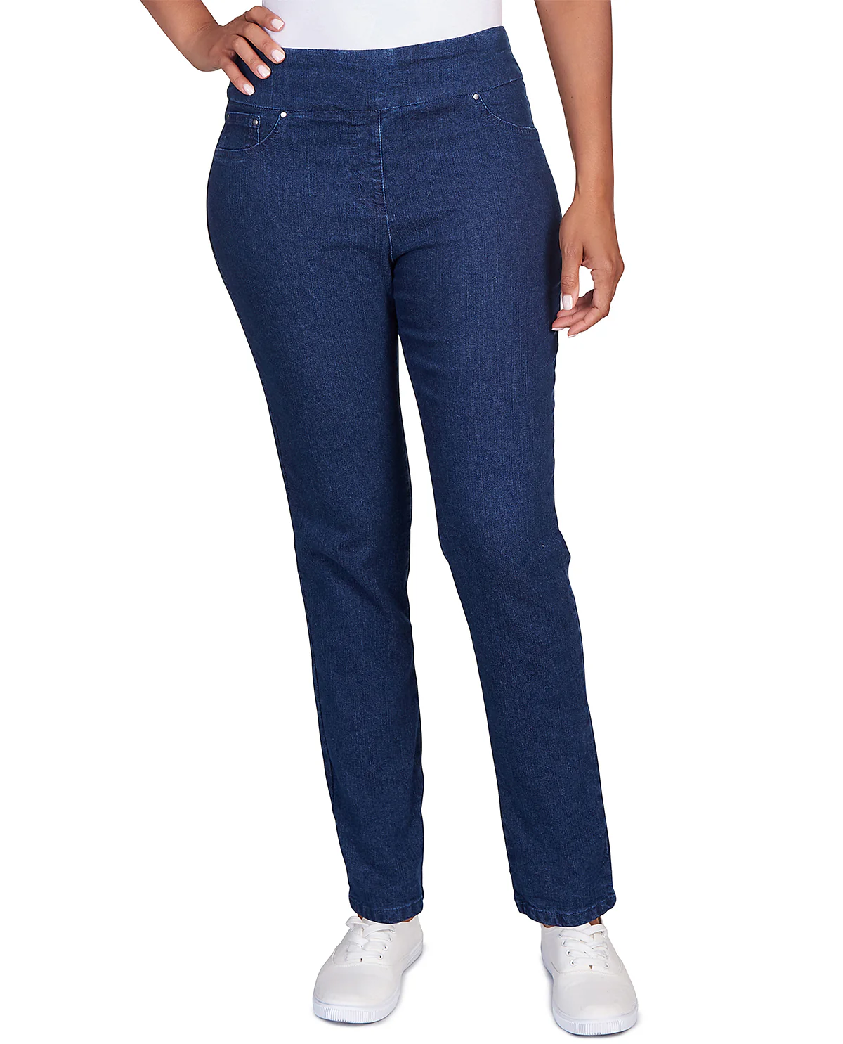 Ruby Road Petite Denim Faux Pocket Pants - Image 2