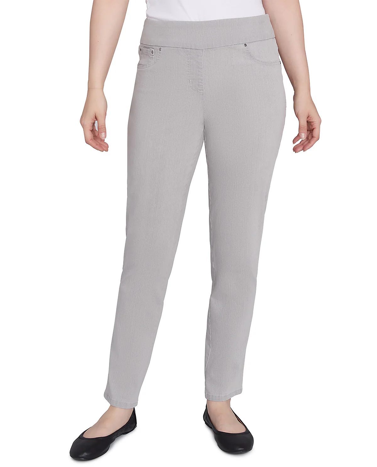 Ruby Road Petite Denim Faux Pocket Pants - Image 3