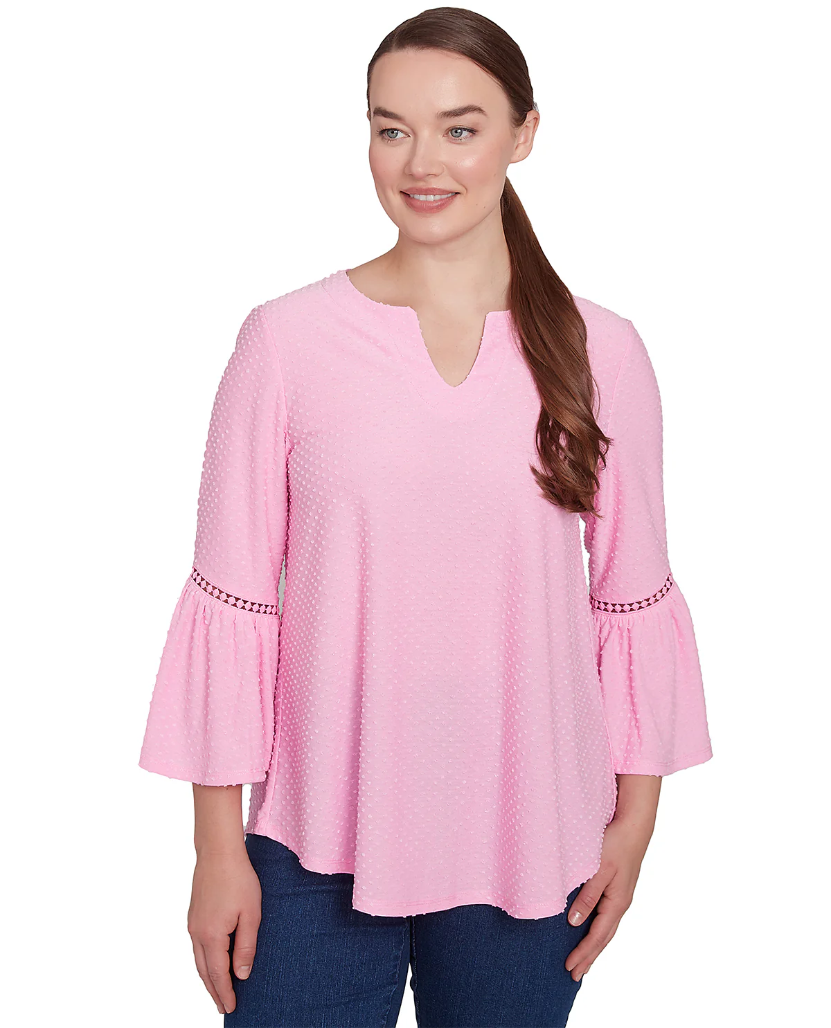 Ruby Road Missy Spring Oasis Swiss Dot Knit Top - Image 2