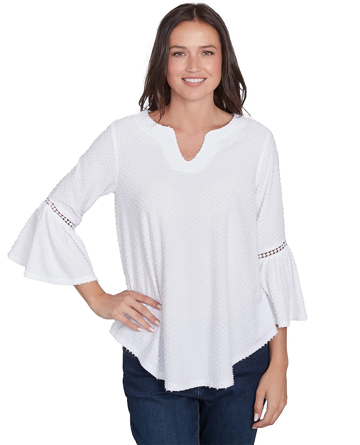 Ruby Road Missy Spring Oasis Swiss Dot Knit Top - Image 3