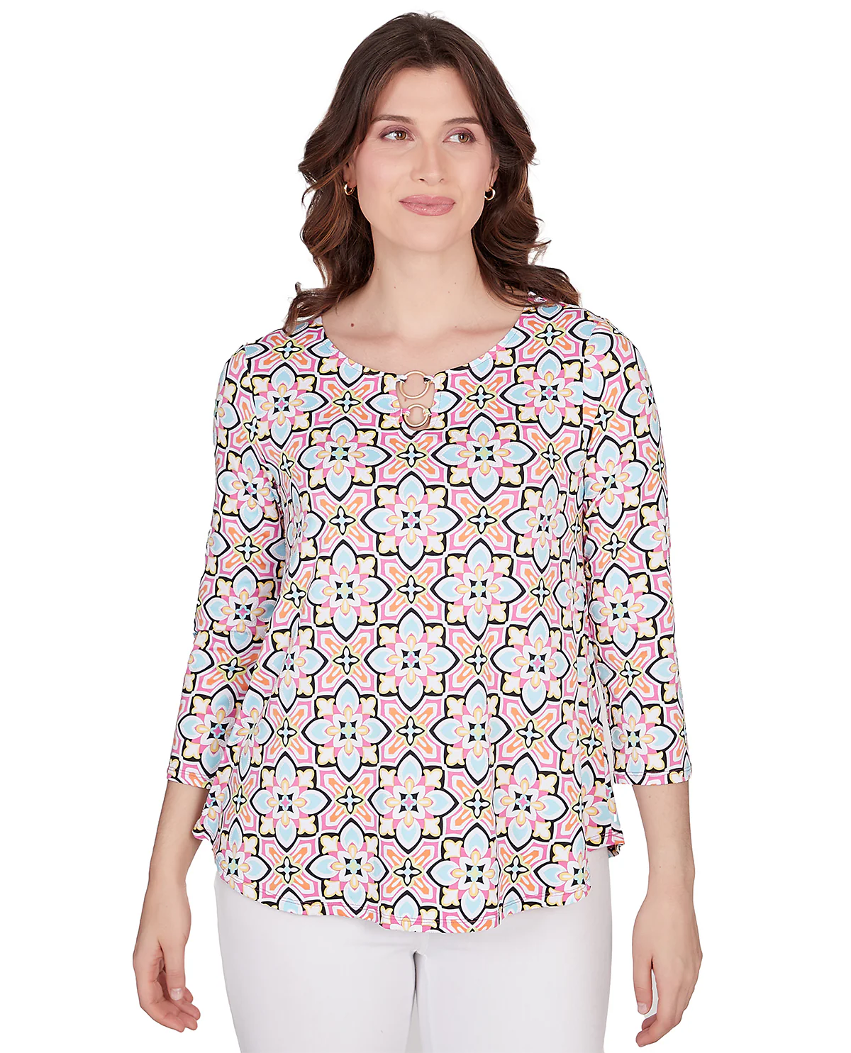 Ruby Road Tropical Twist Patio Puff Knit Top