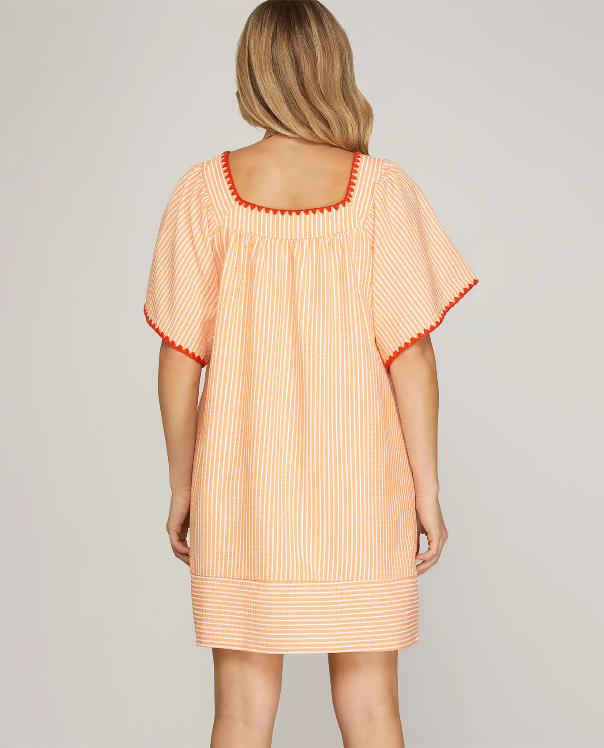She And Sky Square Neck Dress Apricot - Image 3