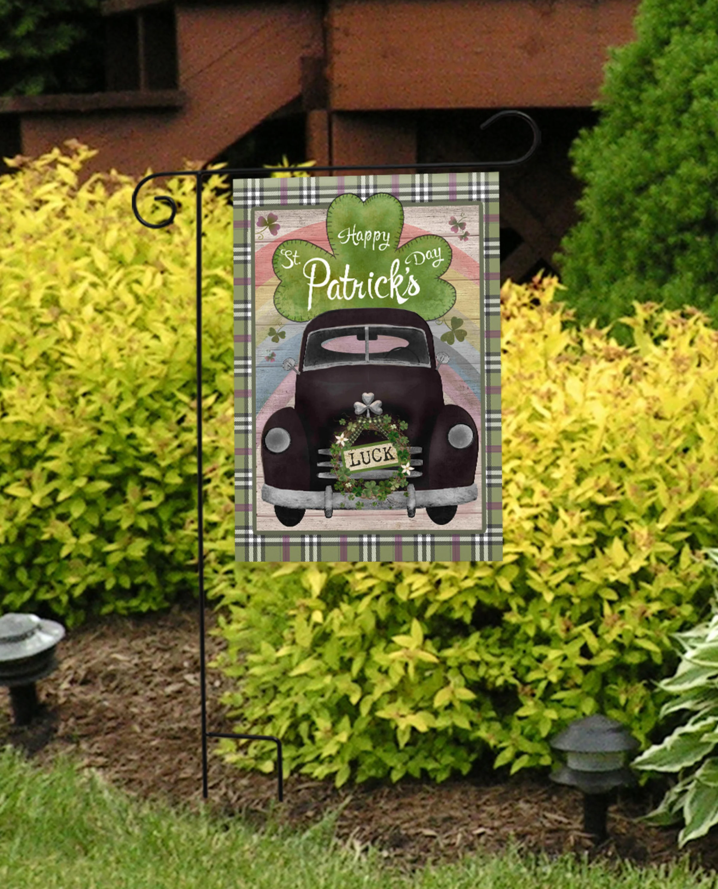 St Patrick's Day Pickup Truck Garden Flag - Image 3