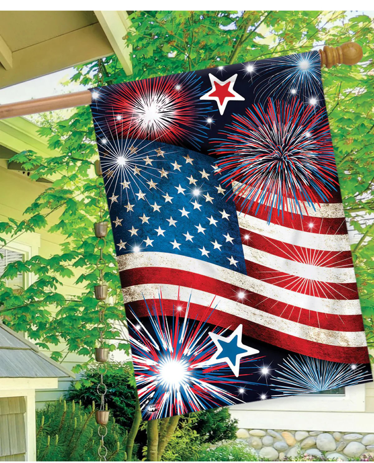 Stars & Stripes Americana House Flag - Image 2
