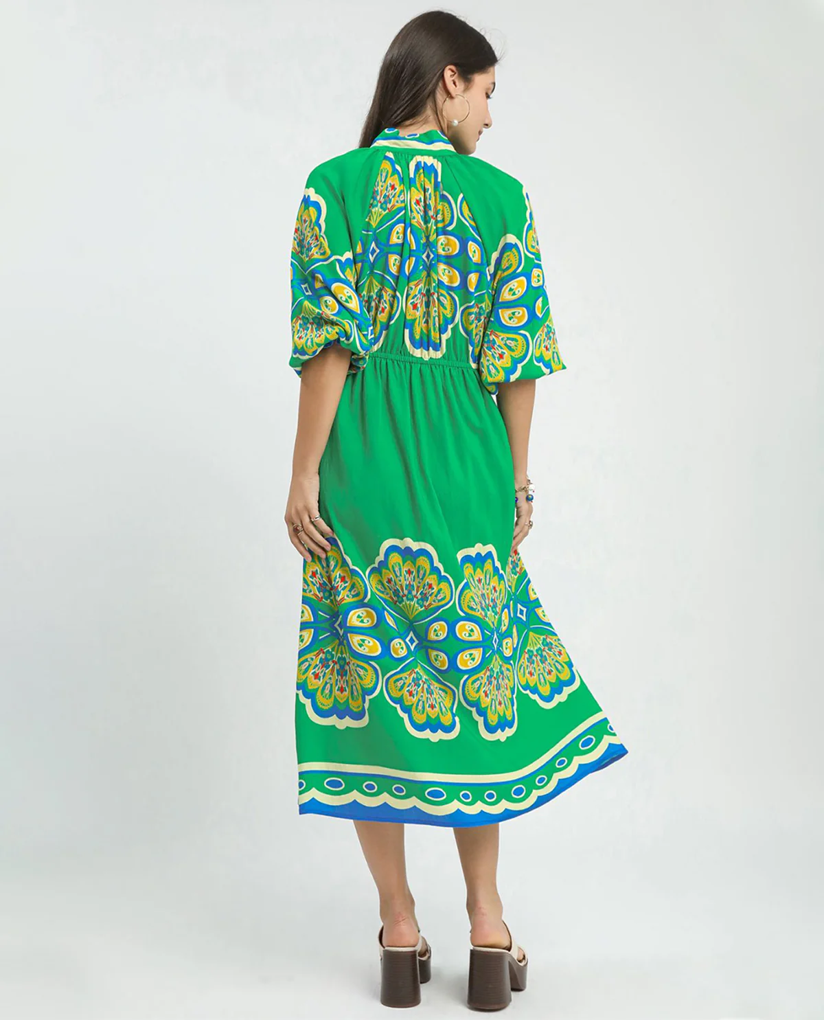 Umgee Border Print Midi Dress - Image 6