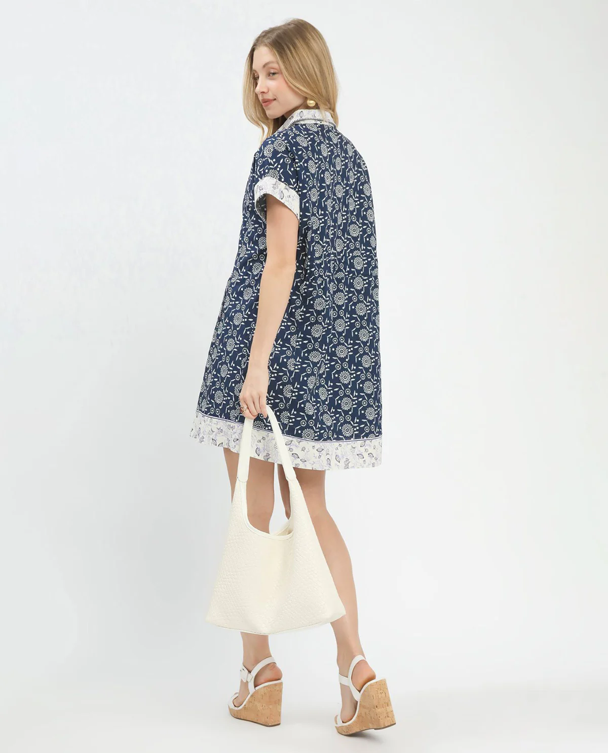 Umgee Dolman Sleeve Polo Mini Dress - Image 3