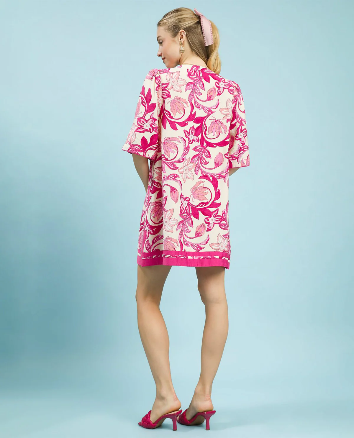 Floral Print Dress with Tassel Tie Detail - Image 4