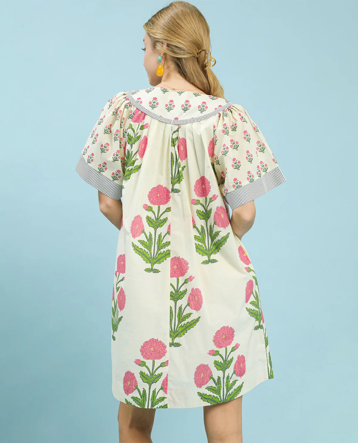 Umgee Floral Print Vneck Dress - Image 3