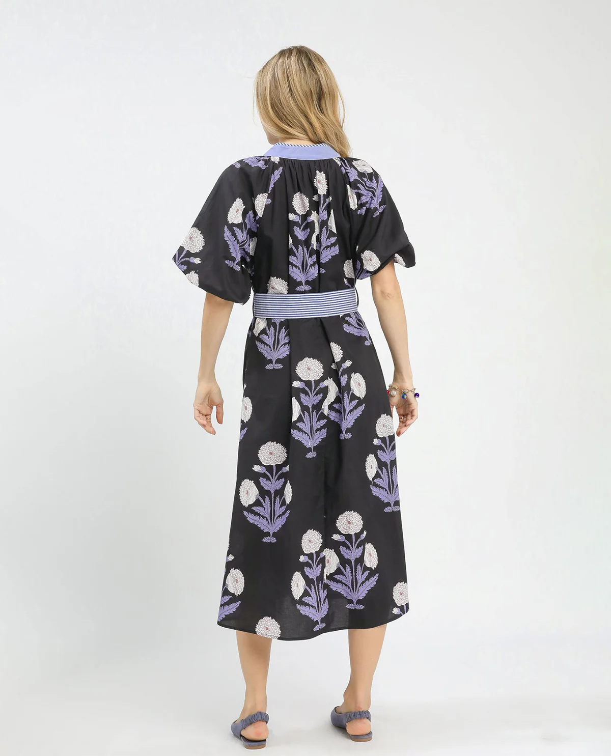 Umgee Floral Print V-neck Maxi Dress - Image 3