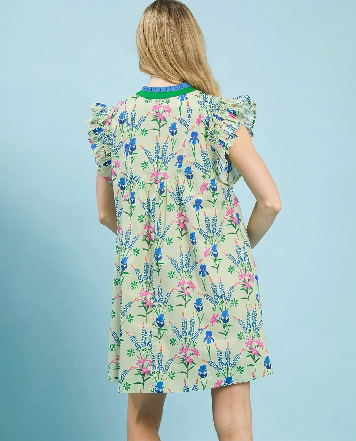 Umgee Flutter Sleeve Print Dress - Image 3