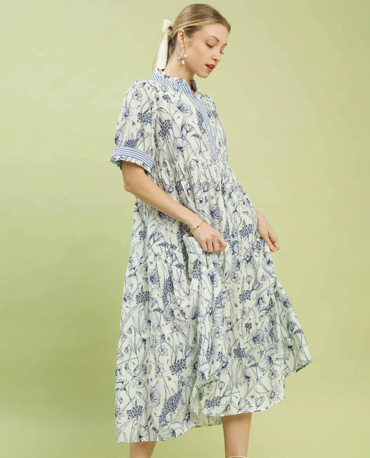 Umgee Mixed Floral Long Dress - Image 2