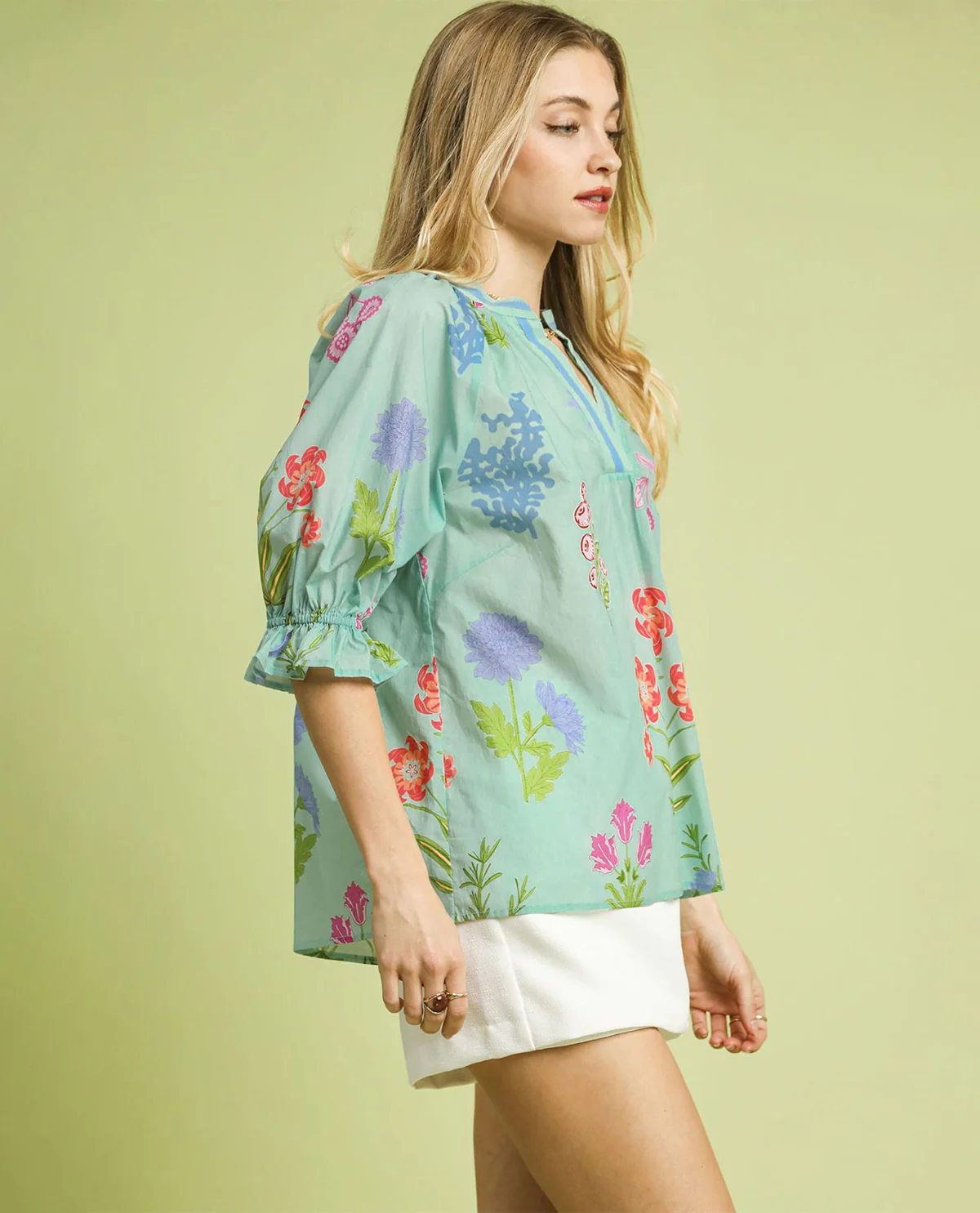 Umgee Multi Flower Print Top - Image 2