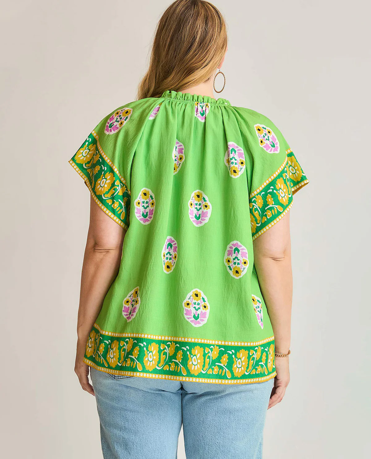 Umgee Floral Print Border Top - Image 4
