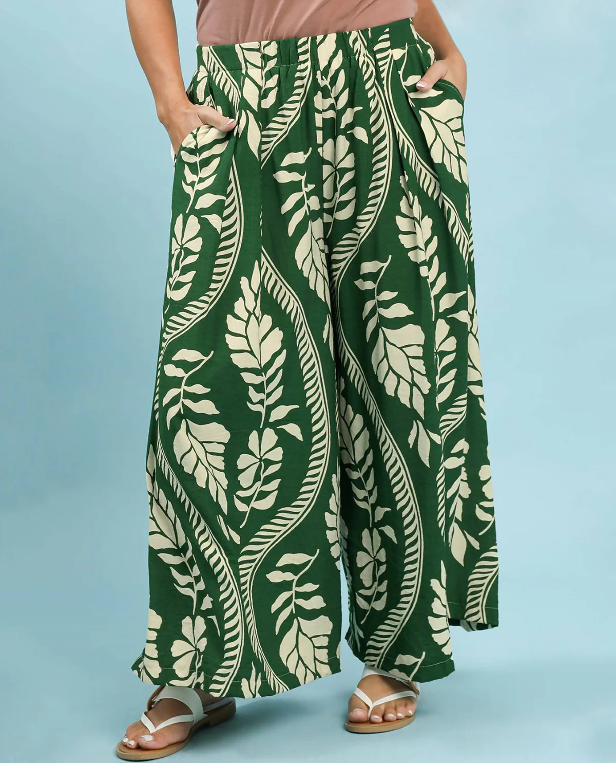 Umgee Plus Wide Leg Print Pants - Image 4