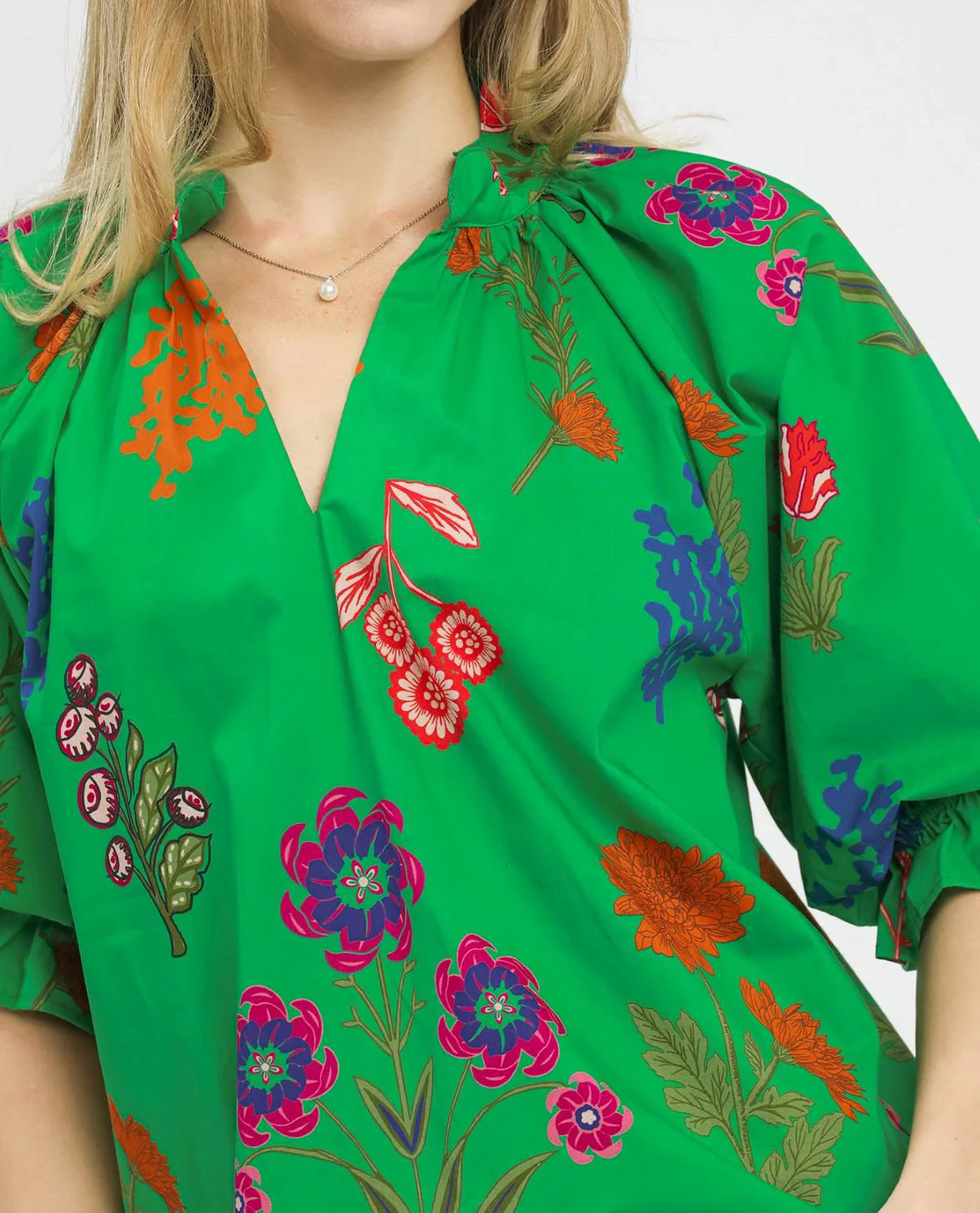 Floral Print Puff Sleeve Top - Image 3