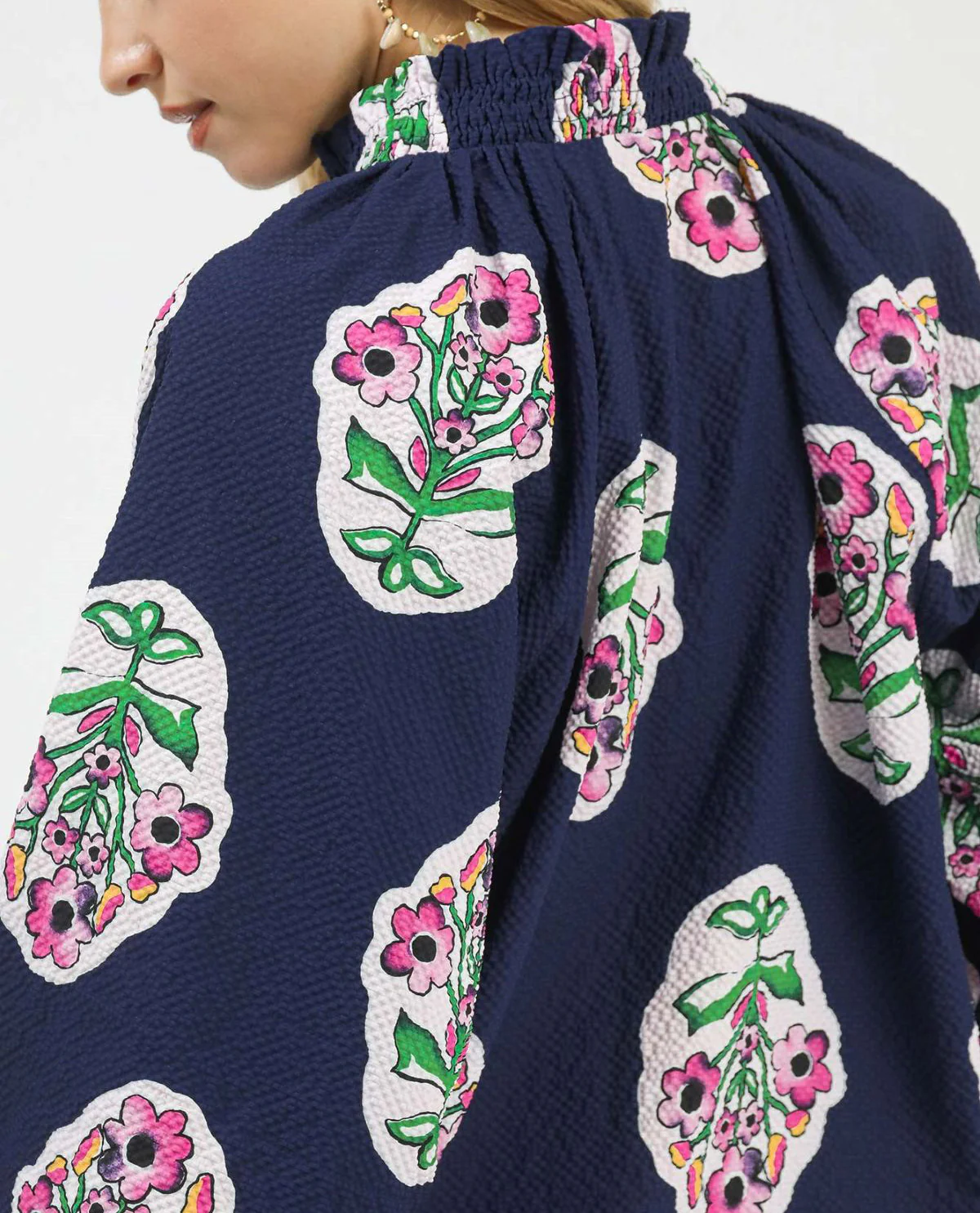 Boho Print Puff Sleeves Top - Image 2