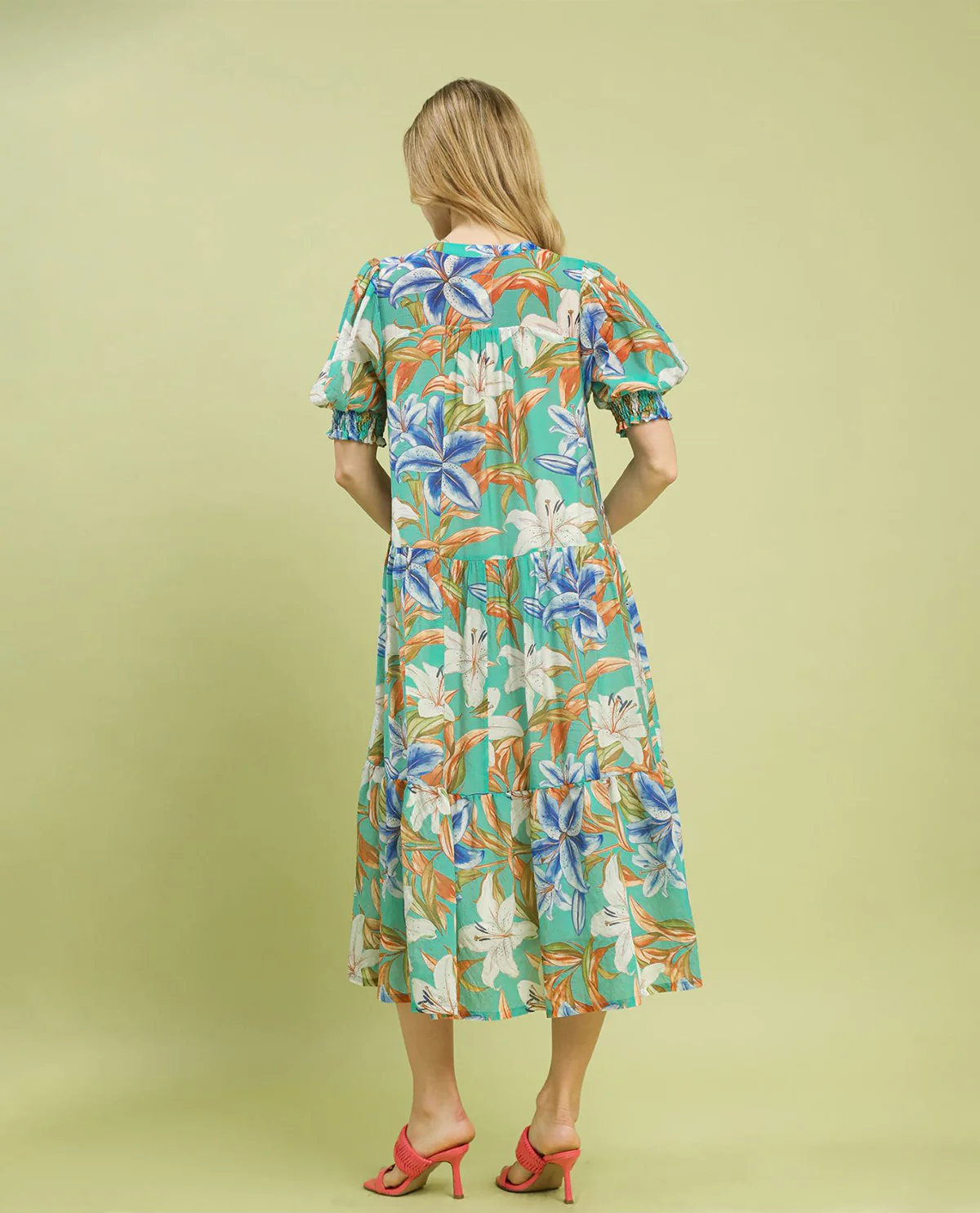 Umgee Print Tiered Dress - Image 3
