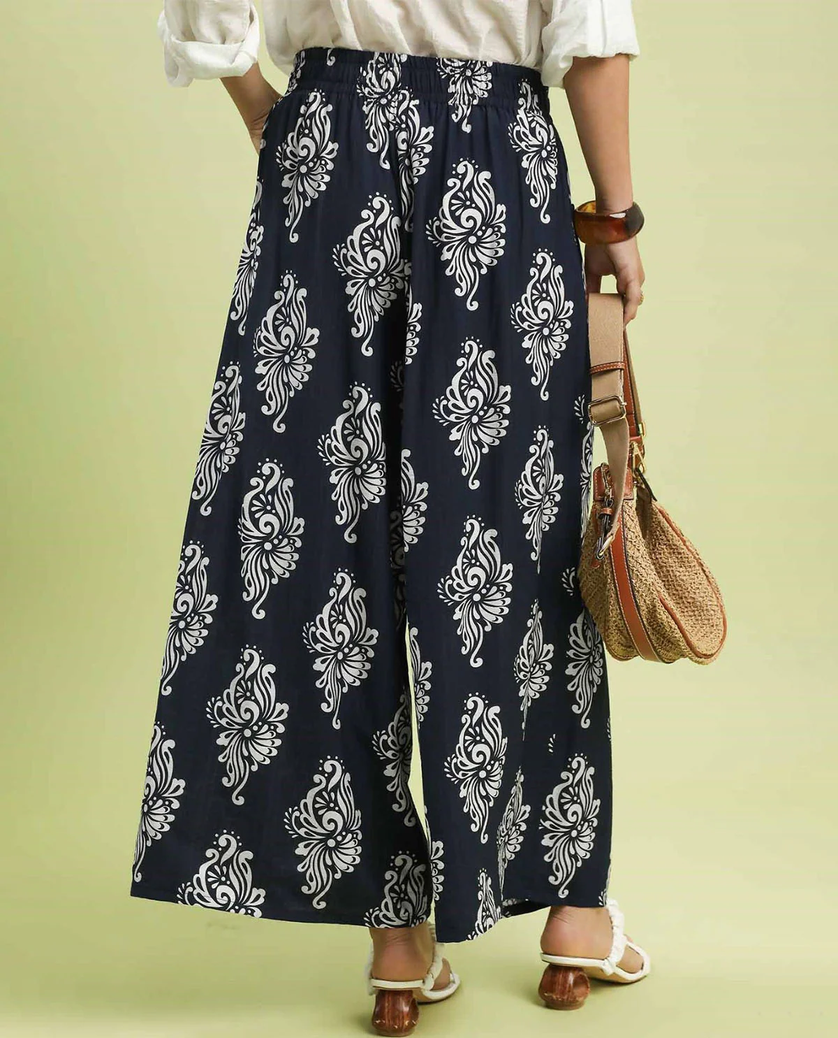 Umgee Abstract Print Soft Pant Navy - Image 3